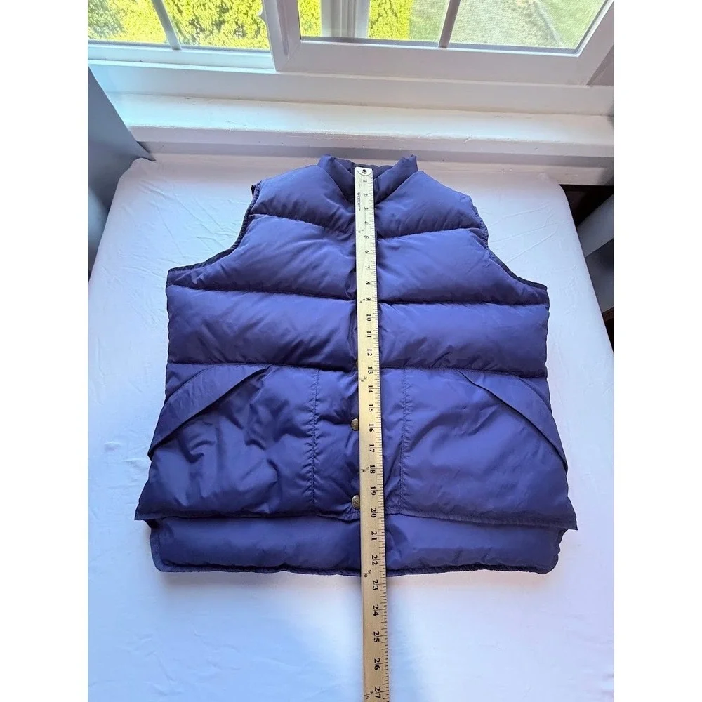 Vintage LL Bean Puffer Vest Men's Blue Down Filled Quilted Snap Front